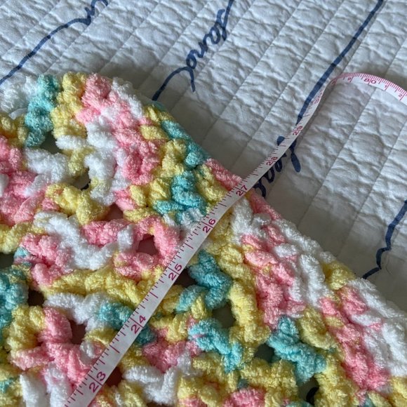 Handmade Crochet Chenille Baby Blanket - Picture 5 of 5